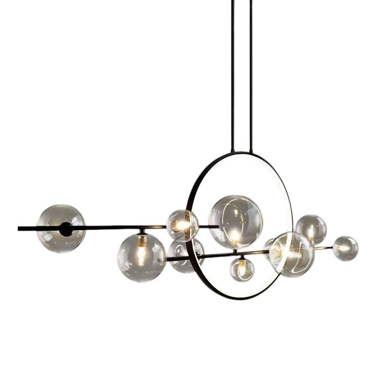 Lampadaire de Salle à Manger en Verre avec Table Intégrée