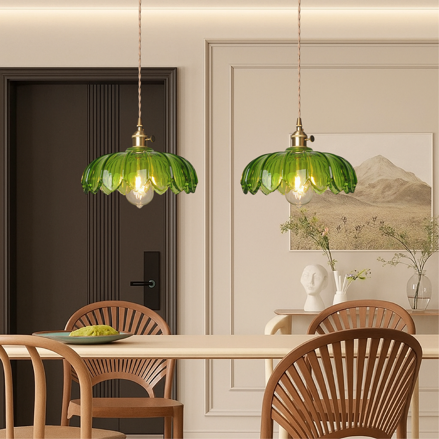 Elegantes Glasblumen-Anhänger-Licht für stilvolle Beleuchtung