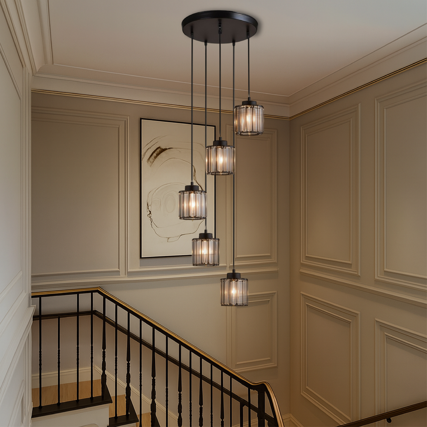 Lustre en cristal Ida avec escalier élégante