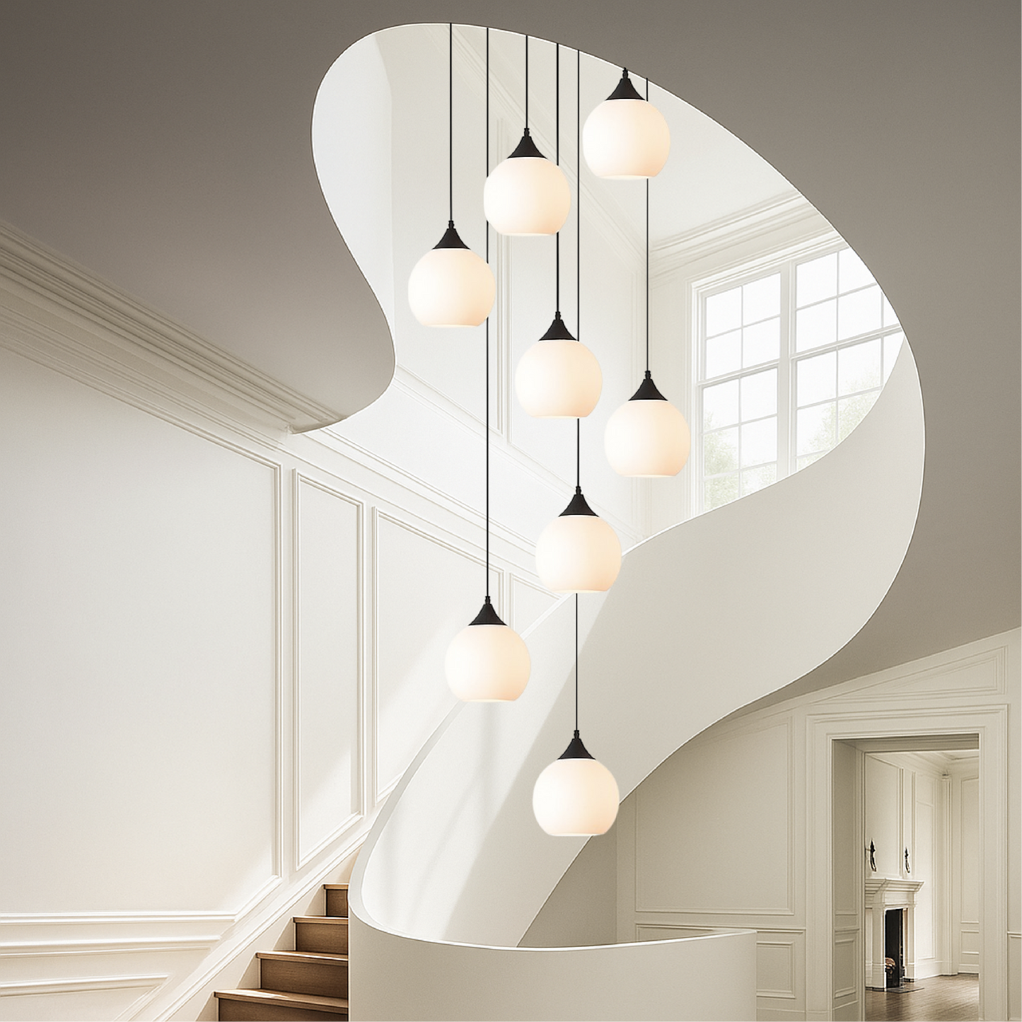 Gade's Villa Staircase Chandelier – Elegant, Grand Staircase Lighting
