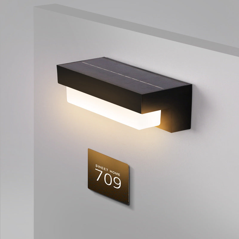 Lámpara de Pared Solar para Exteriores con Panel Solar Integrado