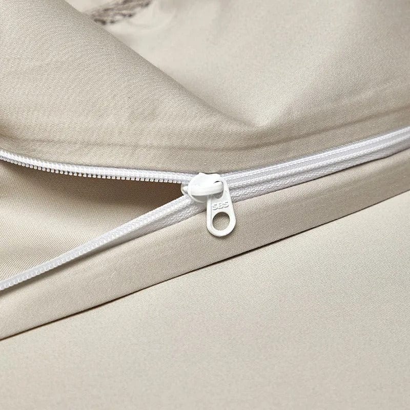 Elegance Champagne Duvet Cover Set (Long-Staple Sateen Cotton)