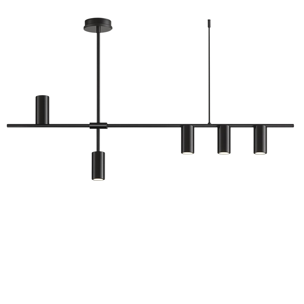 Lustre Suspension Noire Minimaliste pour Cuisine