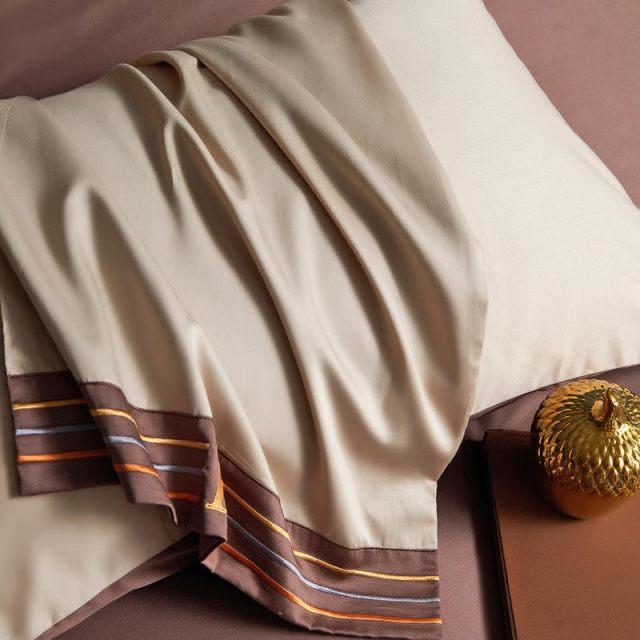 Cream Visna Duvet Cover Set (Long-staple Sateen Cotton)