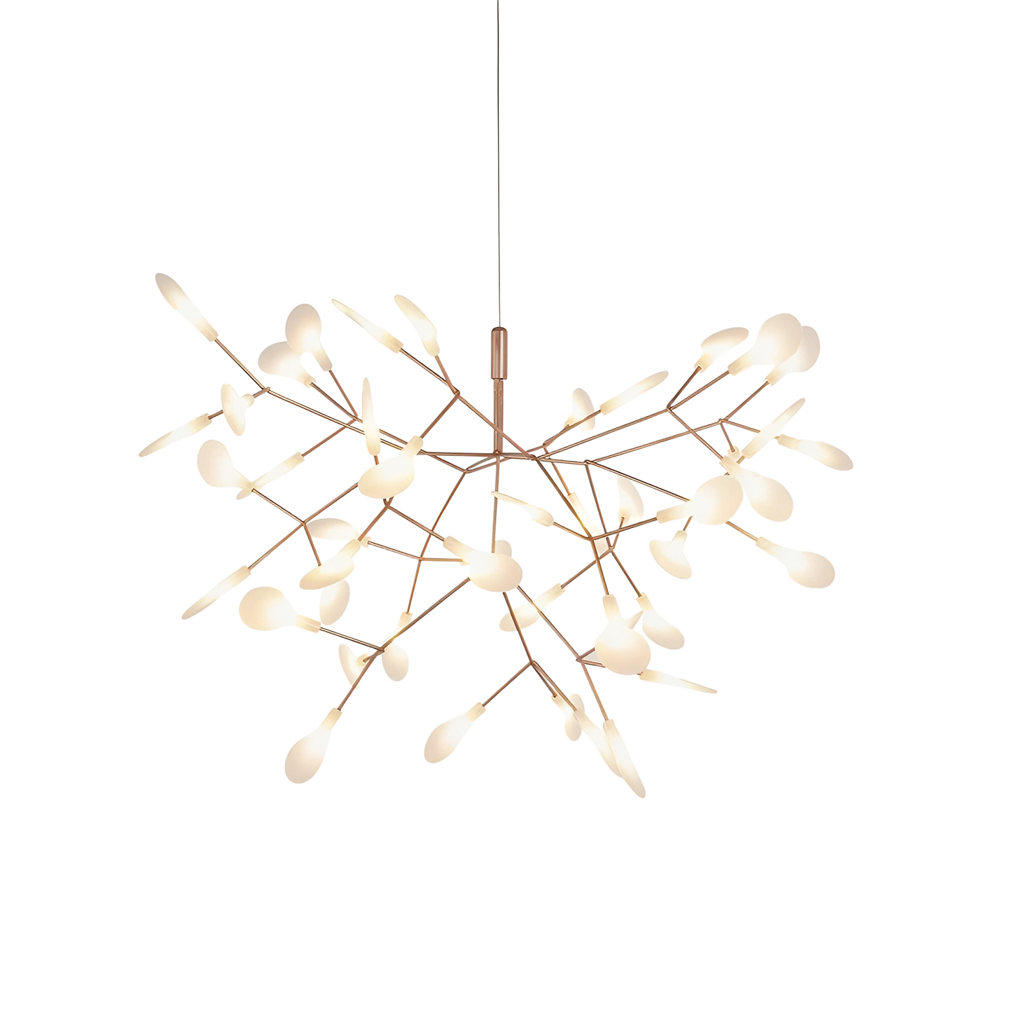 Lustre pendent en forme de luciole en or rose élégante