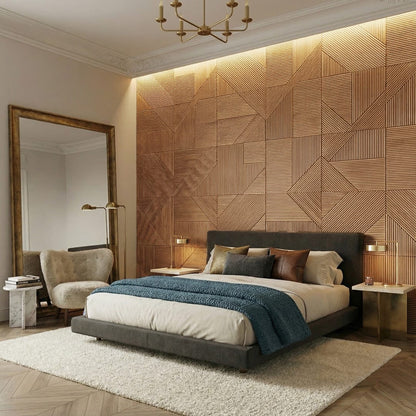 Euclid Wooden Wall Panel — Modern Geometric Accent for Your Walls