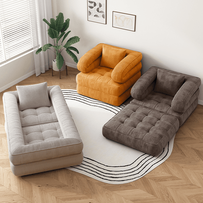 Multi-functional Convertible Sofa Bed—No Assembly Required, High-density Sponge, Soft and Skin-friendly Fabric | Suitable for Small Spaces, Bedrooms, Apartments, RVs as a Multi-position Sofa, Movie Sofa, Lazy Sofa, Office Sofa, Lounger, or Leisure