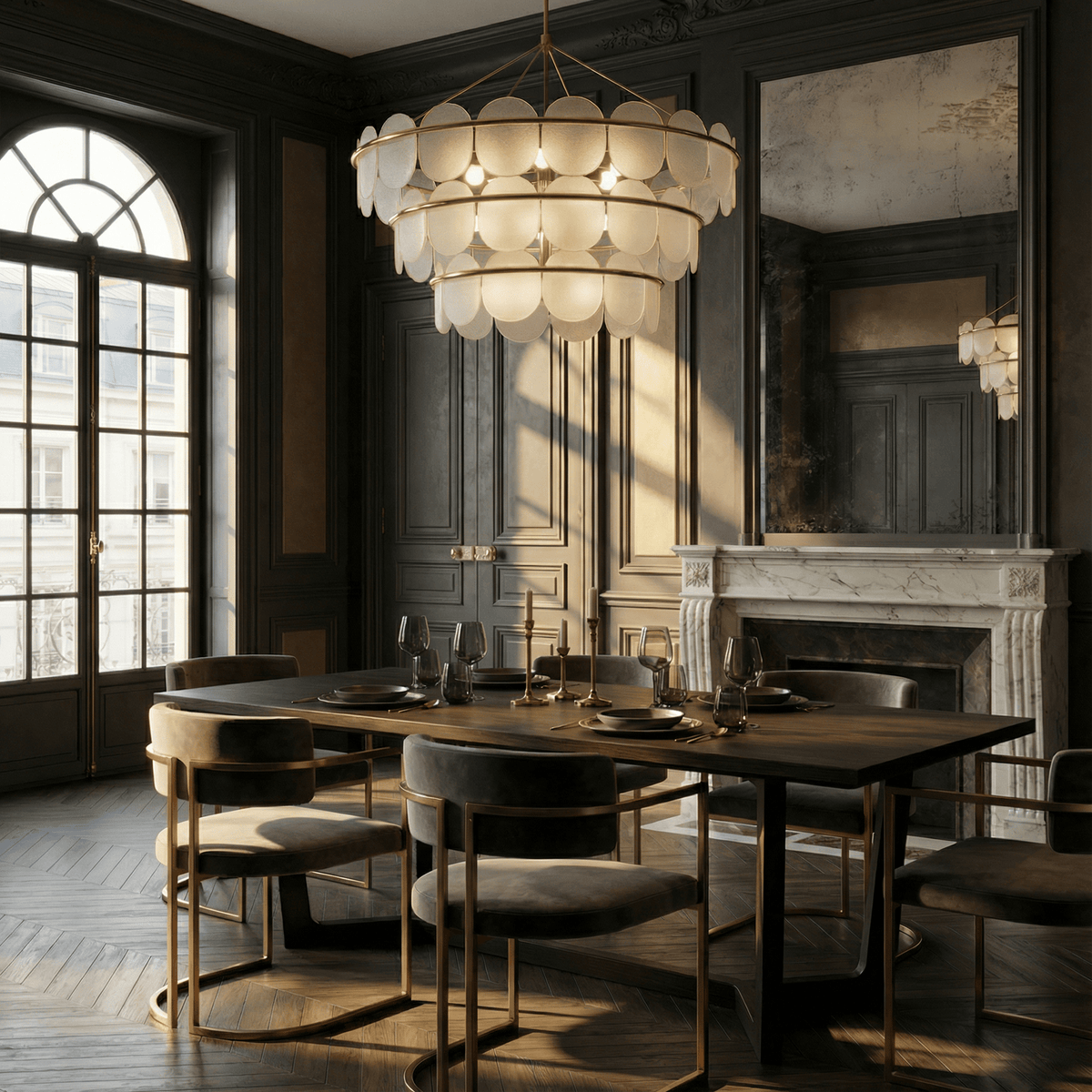 Opaline Rectangular Chandelier