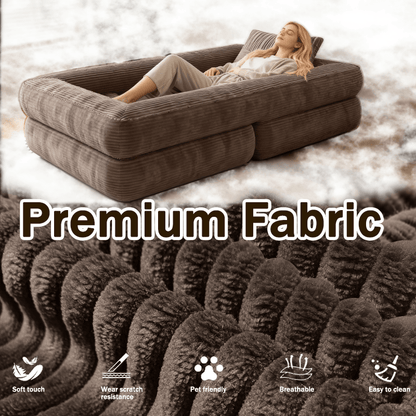 Multi-functional Convertible Sofa Bed—No Assembly Required, High-density Sponge, Soft and Skin-friendly Fabric | Suitable for Small Spaces, Bedrooms, Apartments, RVs as a Multi-position Sofa, Movie Sofa, Lazy Sofa, Office Sofa, Lounger, or Leisure