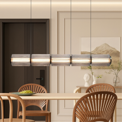 Lámpara de Pendiente de Cristal en Forma de Cilindro Elegante y Moderna