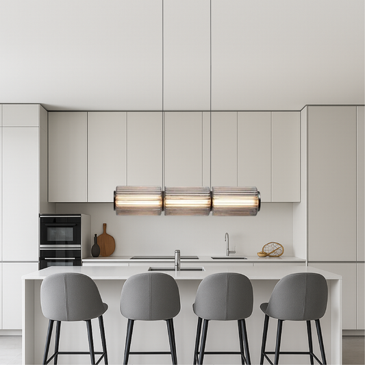 Lámpara de Pendiente de Cristal en Forma de Cilindro Elegante y Moderna