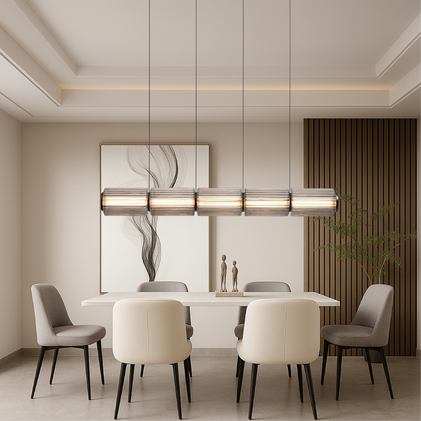 Lámpara de Pendiente de Cristal en Forma de Cilindro Elegante y Moderna