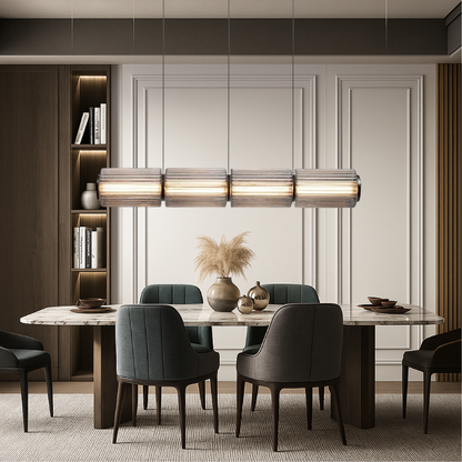 Lámpara de Pendiente de Cristal en Forma de Cilindro Elegante y Moderna