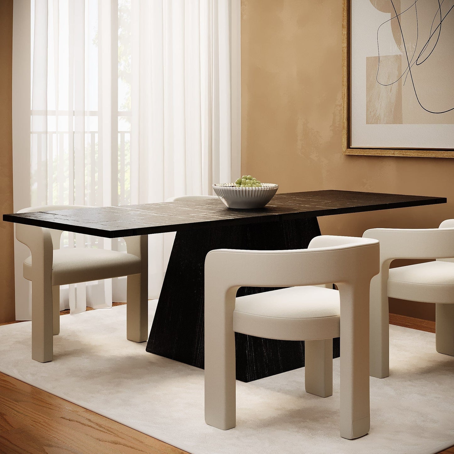 Mesa de Comedor de Madera Negra Alexa