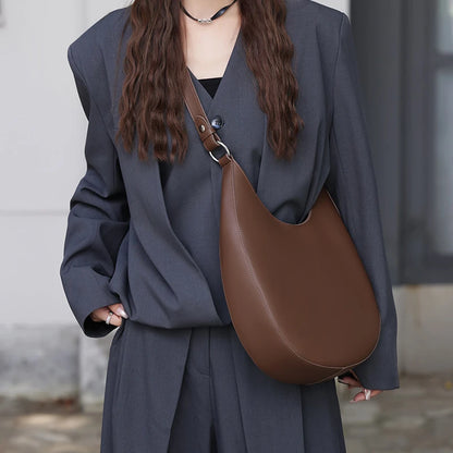 Leather Half Moon Bag