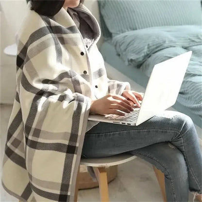 Wearable Plaid Fleece Blanket