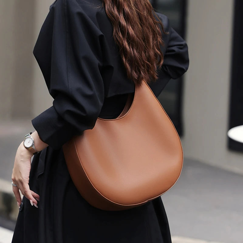 Leather Half Moon Bag