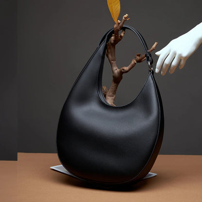 Leather Half Moon Bag