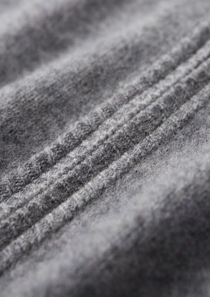 PURE EXTRA-FINE MERINO WOOL TWO-TONE ZIP CARDIGAN