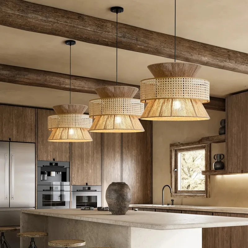 Yuda's Elegant Wabi Sabi Pendant Light for a Tranquil Ambiance