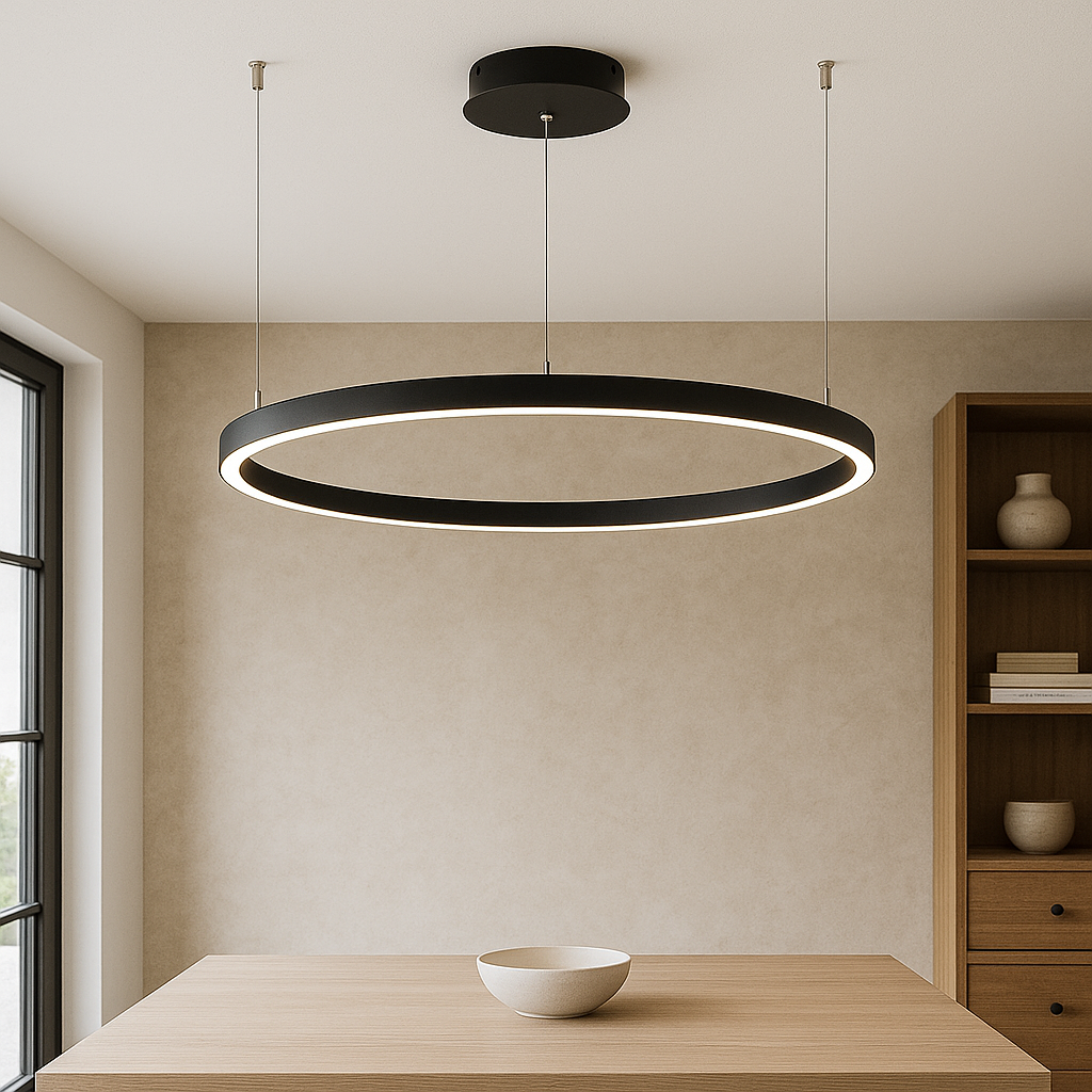 Lampa wisząca z pierścieniem Nordic - elegancka i nowoczesna aranżacja wnętrza