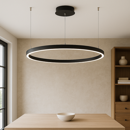 Lampa wisząca z pierścieniem Nordic - elegancka i nowoczesna aranżacja wnętrza