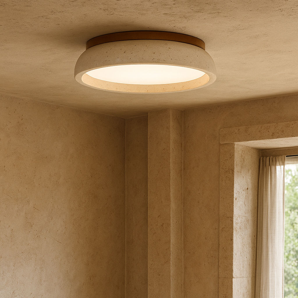Lámpara de Techo de Piedra Travertino Elegante y Moderna