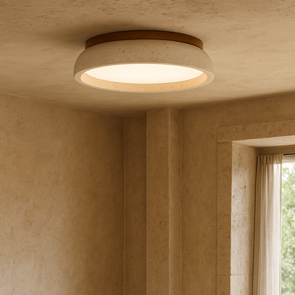 Lámpara de Techo de Piedra Travertino Elegante y Moderna
