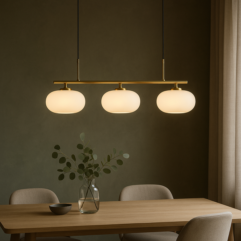 Moderne 3-Licht-Hängeleuchte im Bauhaus-Stil