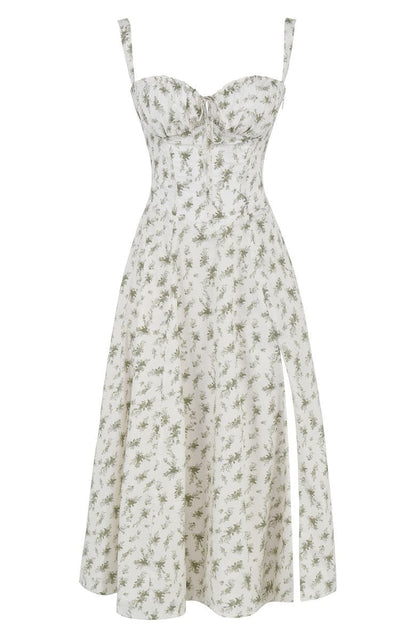 Floral Bustier Midriff Taille Shaper Kleid