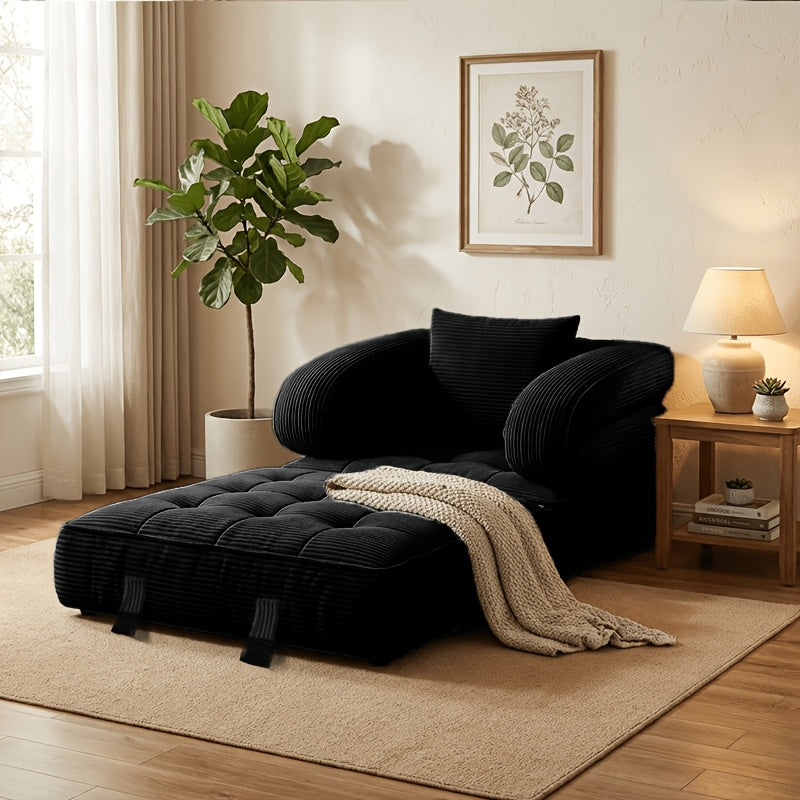 Modern Tatami Cloud Space-Saving Corduroy Upholstery Memory Foam Double-Layer Foldable Convertible No Assembly Required Sofa Bed Couch for Living Room Bedroom Apartment Office