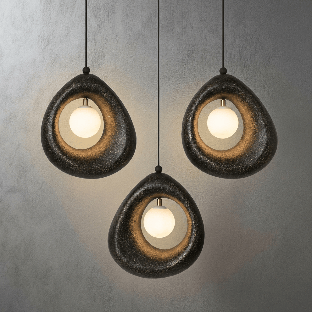 Circular Wabi-Sabi Pendant Light