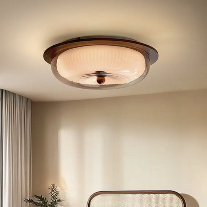 Applique en verre et bois pour plafond moderne et élégante