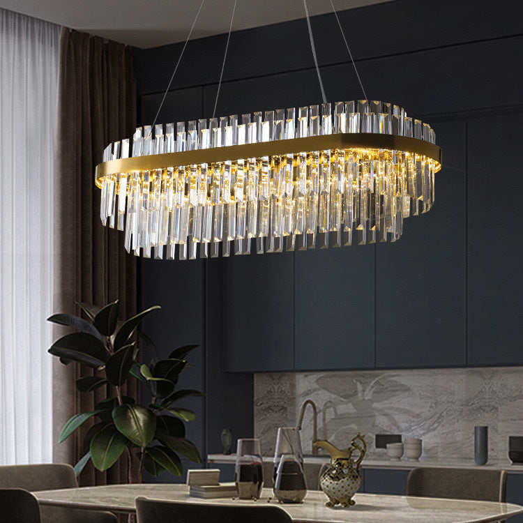 Élégant lustre en cristal de luxe