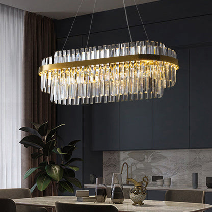 Élégant lustre en cristal de luxe