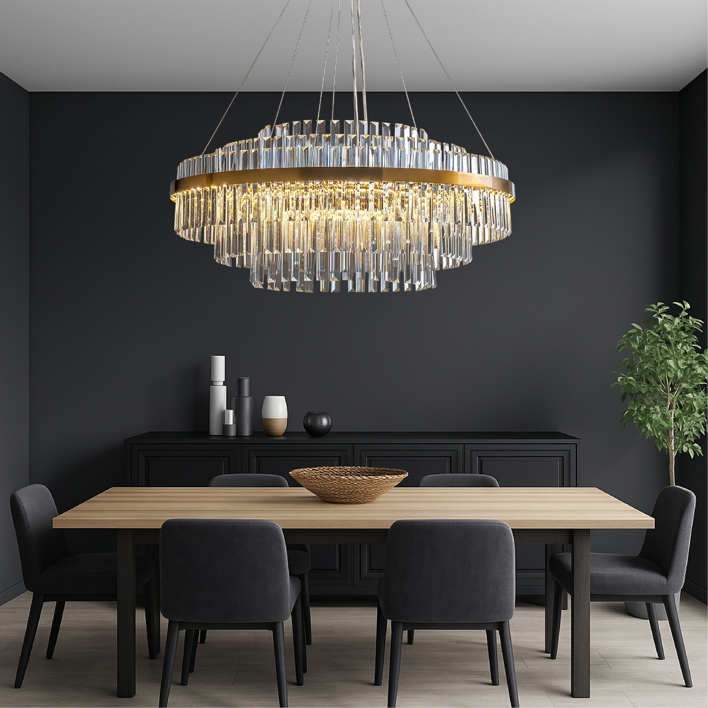 Élégant lustre en cristal de luxe