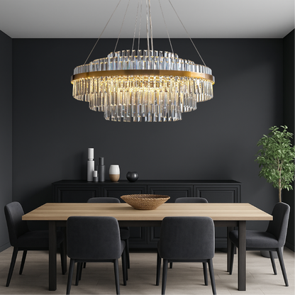 Élégant lustre en cristal de luxe