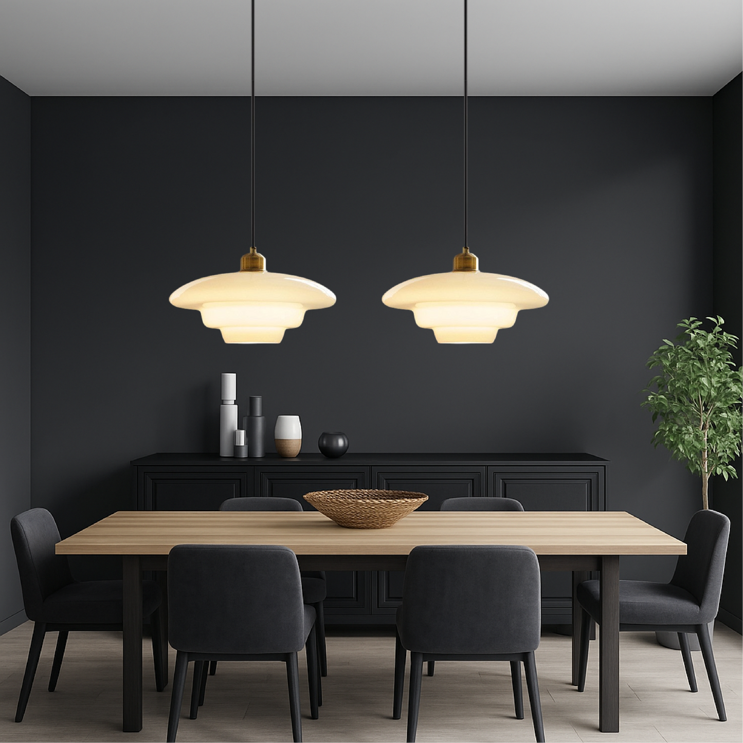 Luminaire en Verre Blanc Lacté, Lampe Suspendue Élégante et Sofistiquée
