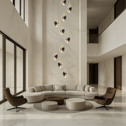 Elegant Crystal 10-Light Staircase Chandelier