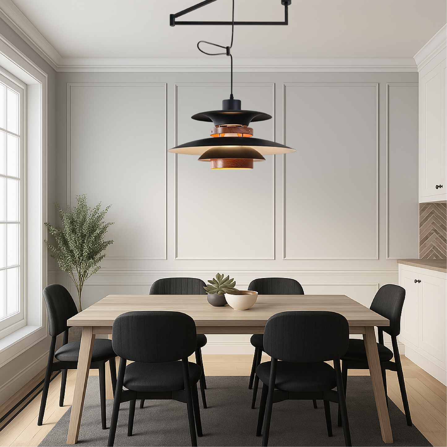 Lustre à bras articulé Merado, éclairage suspendu élégant pour une ambiance moderne