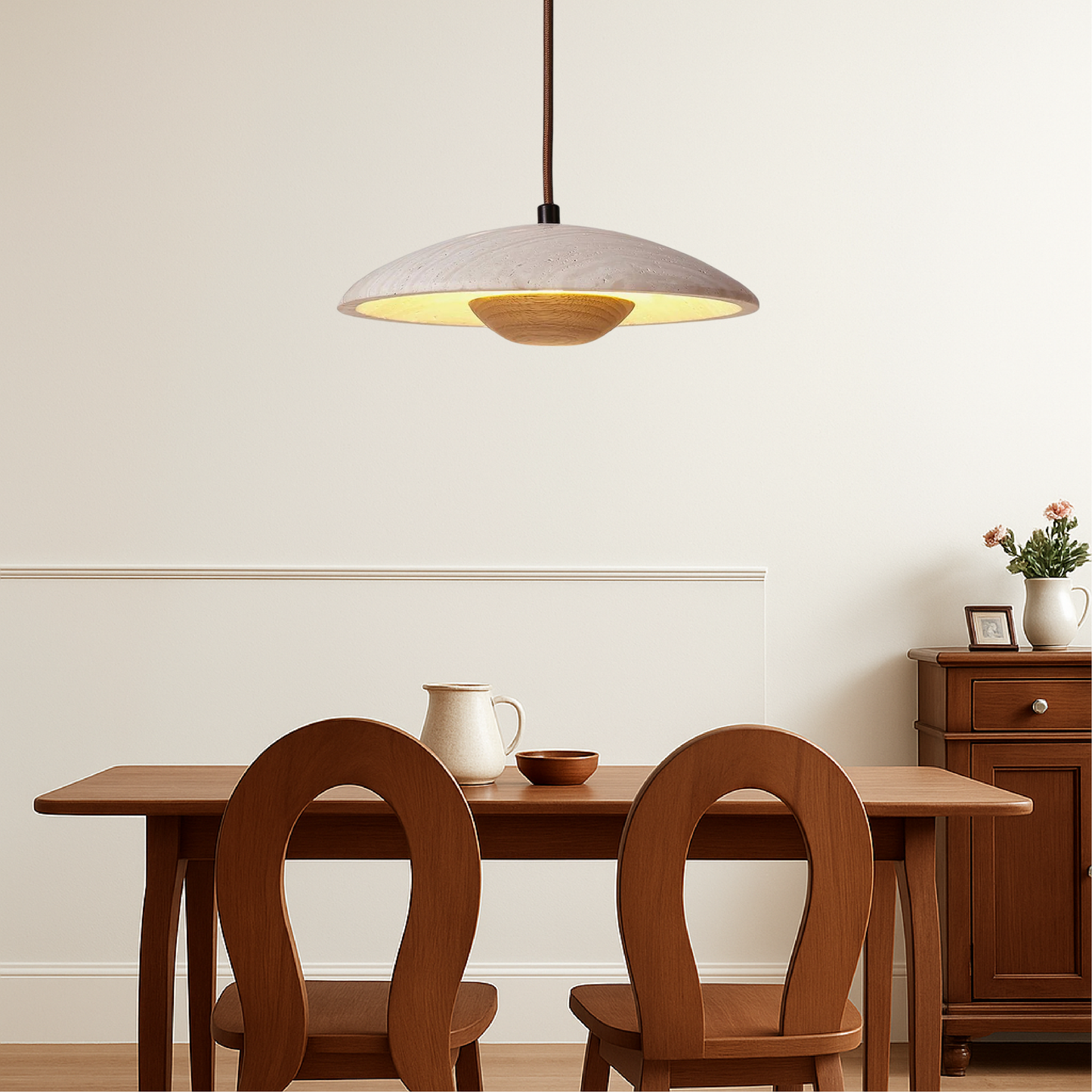 Lustre en Pierre de Sola - Éclairage Élégant et Moderne