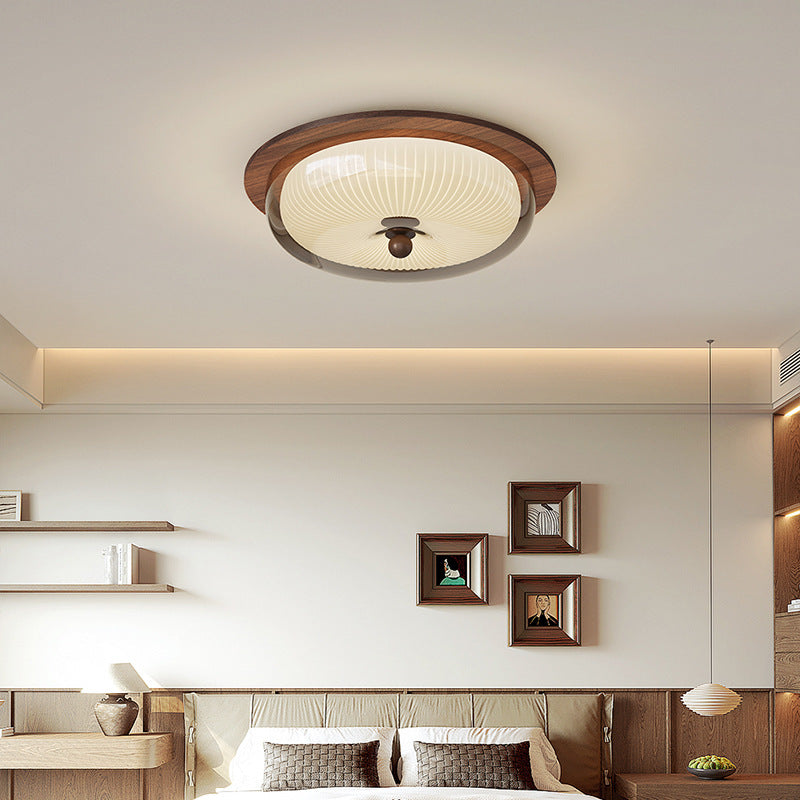 Applique en verre et bois pour plafond moderne et élégante
