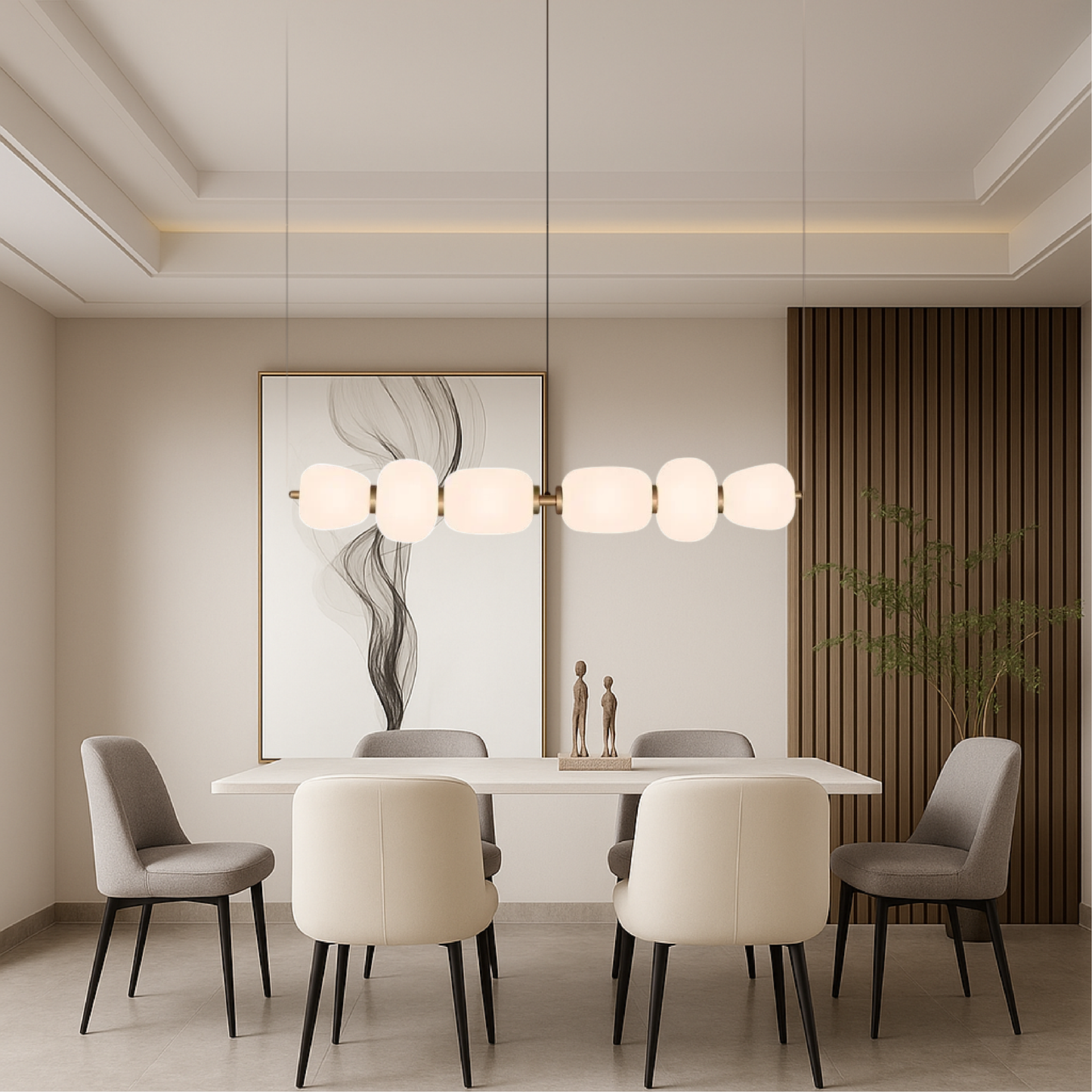 White Glass Bar Pendant Light - Modern, Sleek Ceiling Fixture