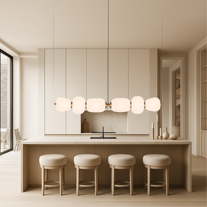 White Glass Bar Pendant Light - Modern, Sleek Ceiling Fixture
