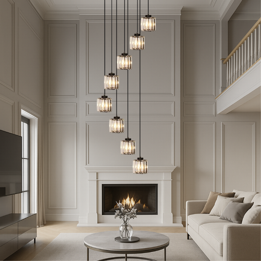 Kano's Staircase Chandelier: Exquisite Hallway Illumination