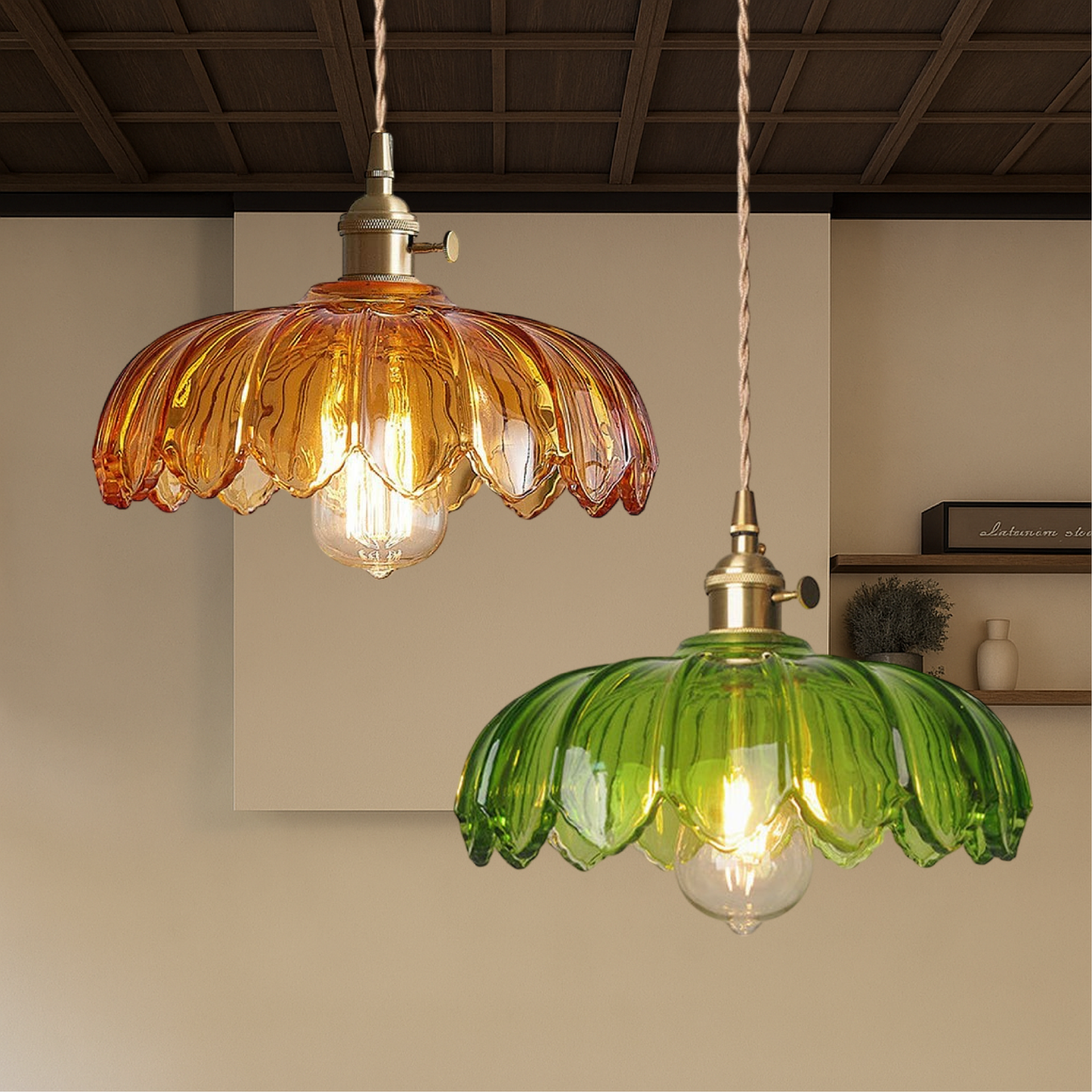 Elegantes Glasblumen-Anhänger-Licht für stilvolle Beleuchtung
