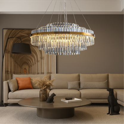 Élégant lustre en cristal de luxe