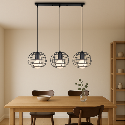 Lustre suspendu à 3 têtes Nuo pour une luminosité élégante et moderne