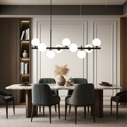 Lustre Suspendu Noir pour Salle à Manger Élégante