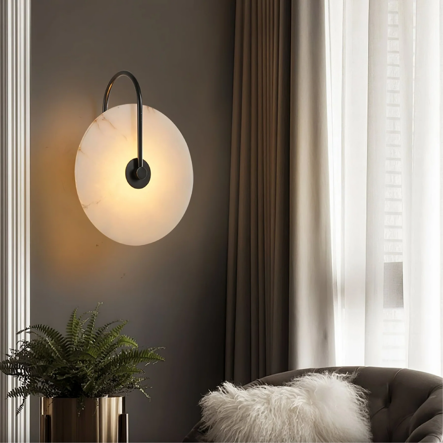 Alab Marble LED Wall Lamp - Elegant Marble Finish Wall Light for Ambient Lighting